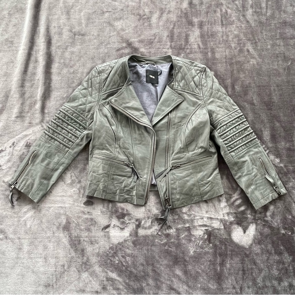 ASOS Dark Gray Leather Jacket #leatherjacket